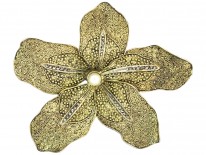 Theodor Farhner Silver Gilt ​& Marcasite Flower Brooch