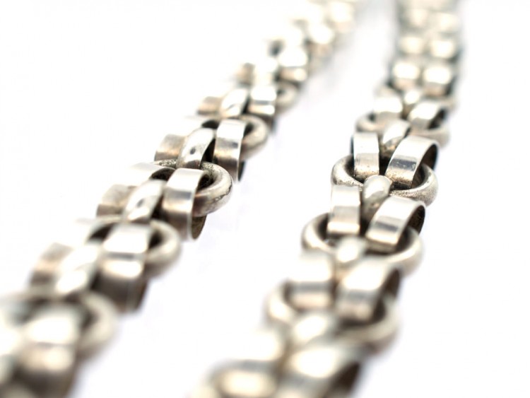 Silver Interwoven Chain Necklace