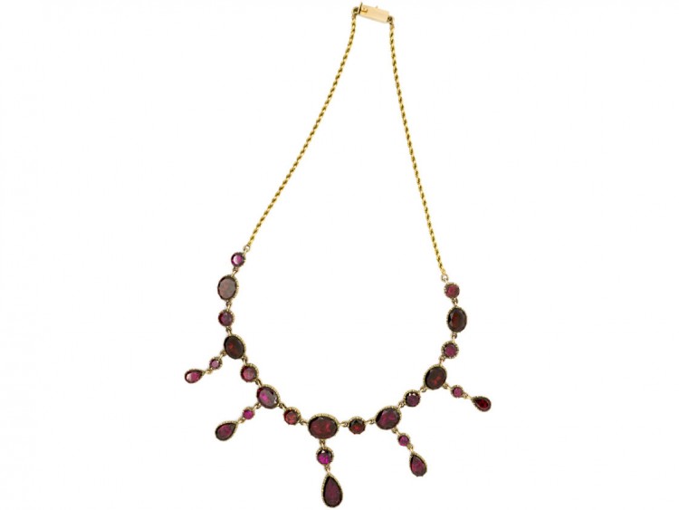 The Adobe Fine Art —Various Jewelers Neckwear—100-35 Three Strand Garnet  Necklace