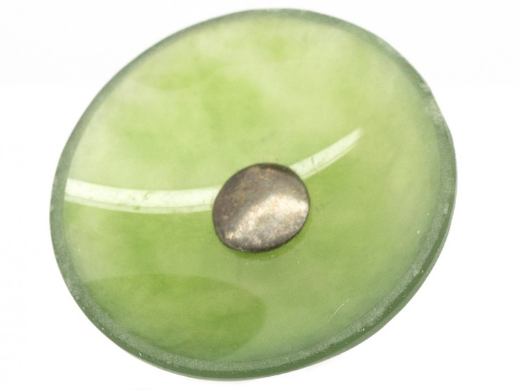 Edwardian Set of Six Nephrite Buttons in Original Case