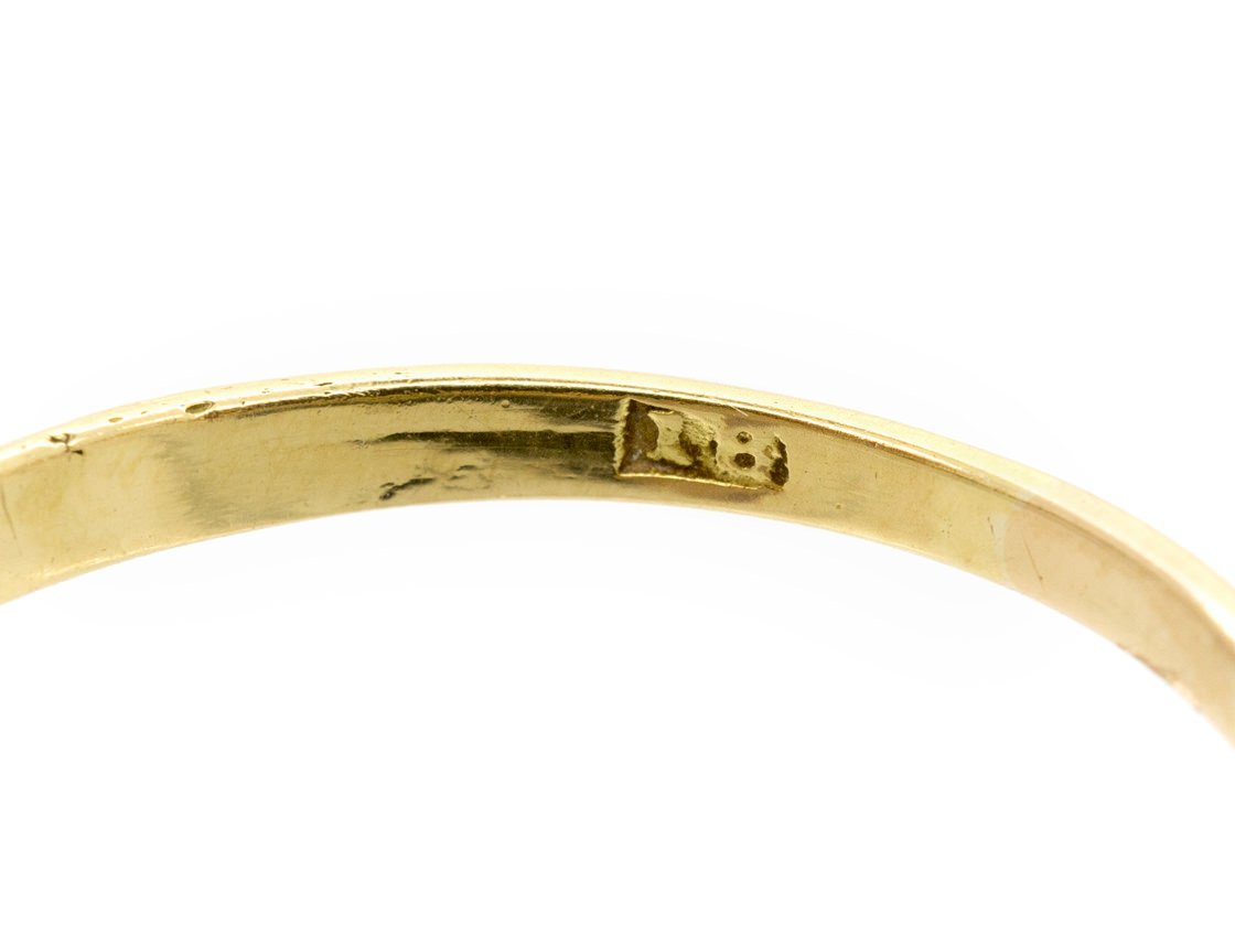 Victorian 18ct Gold Five Stone Diamond Carved Half Hoop Ring (97G ...