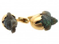 18ct Gold & Labradorite Baby Turtles Coming out of Their Shells Cufflinks