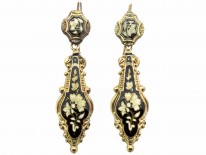 15ct Gold Swiss Enamel Drop Earrings circa 1820
