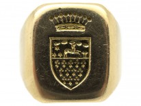 18ct Gold Signet Ring with Crowned Coat of Arms