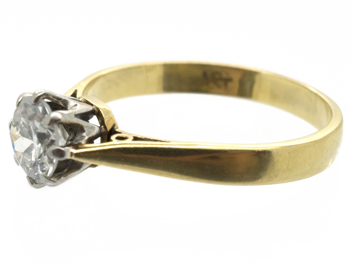 18ct Gold & Diamond Solitaire Ring (114G) | The Antique Jewellery Company