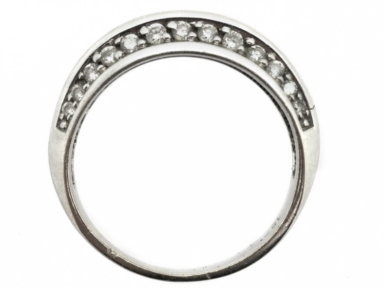 18ct White Gold Diamond Three Row Ring