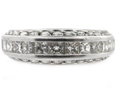 18ct White Gold Diamond Three Row Ring