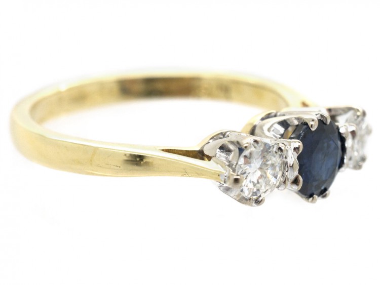 Three Stone Sapphire & Diamond Ring