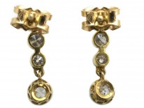 Edwardian Four Stone Diamond Drop Earrings