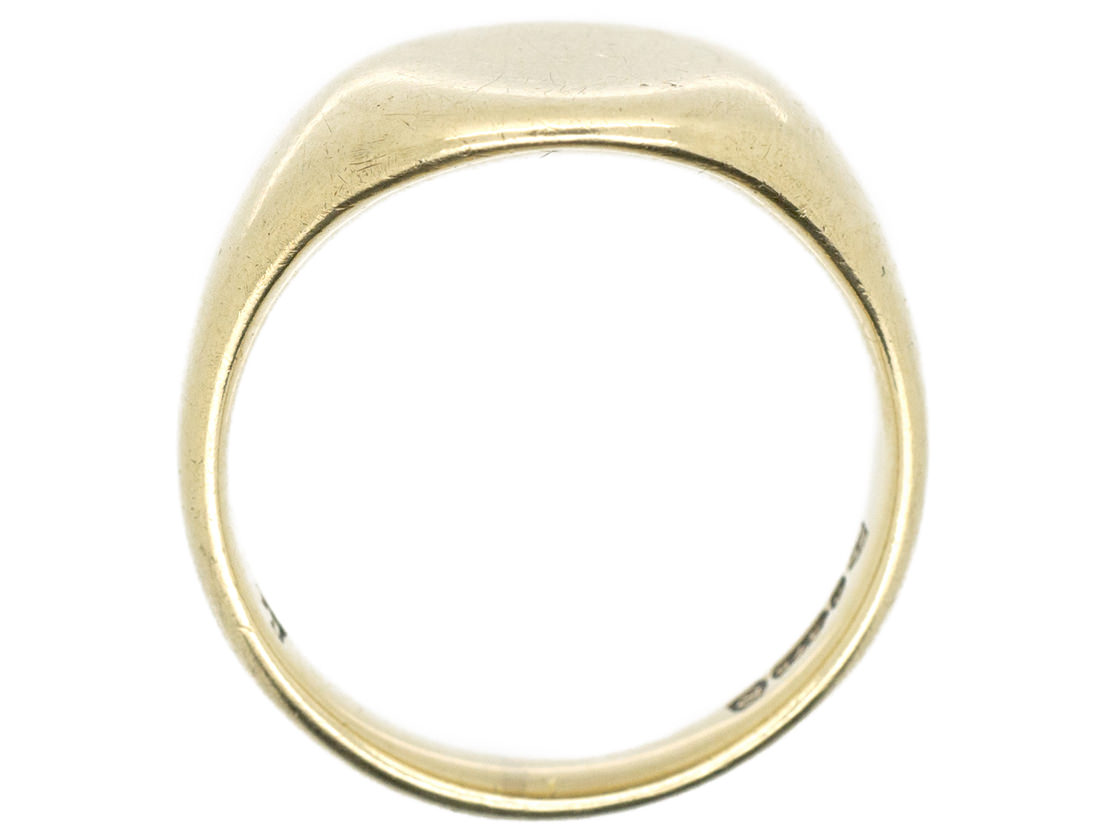 9ct Gold Plain Signet Ring (149G) | The Antique Jewellery Company