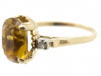 18ct Gold Citrine & Diamond Ring by Birks of Canada