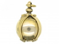 Edwardian Masonic 9ct Gold & Silver Ball Opening Pendant