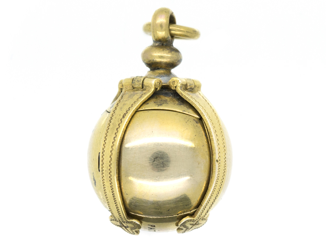 Edwardian Masonic 9ct Gold & Silver Ball Opening Pendant (154G) | The ...