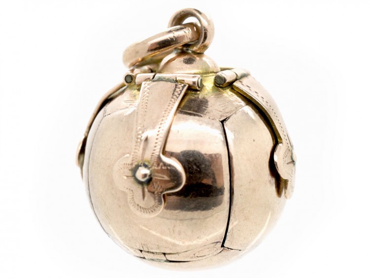 9ct Gold & Silver Opening Masonic Ball Pendant