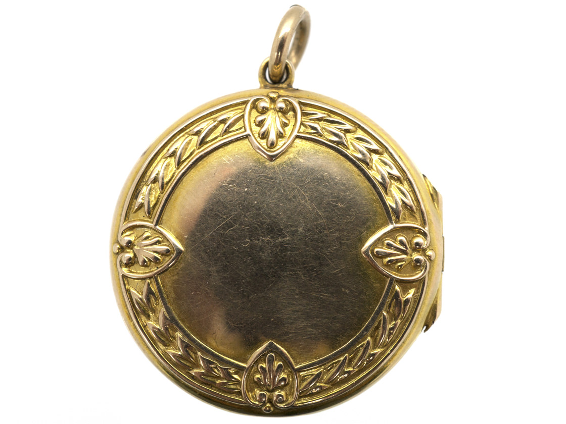 Edwardian 9ct Gold Round Locket (160G) | The Antique Jewellery Company