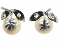 18ct White Gold, Diamond ​& Pearl Earrings