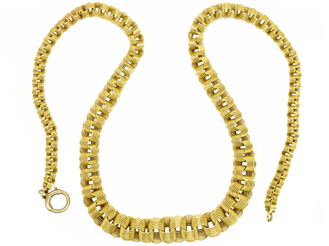 18ct Woven Gold Collar By Allan Gard (190G) | The Antique Jewellery Company