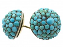 Victorian Round Pave Set Turquoise Earrings