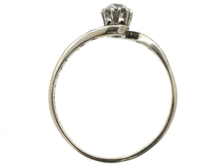 18ct & Platinum Solitaire Diamond Twist Ring