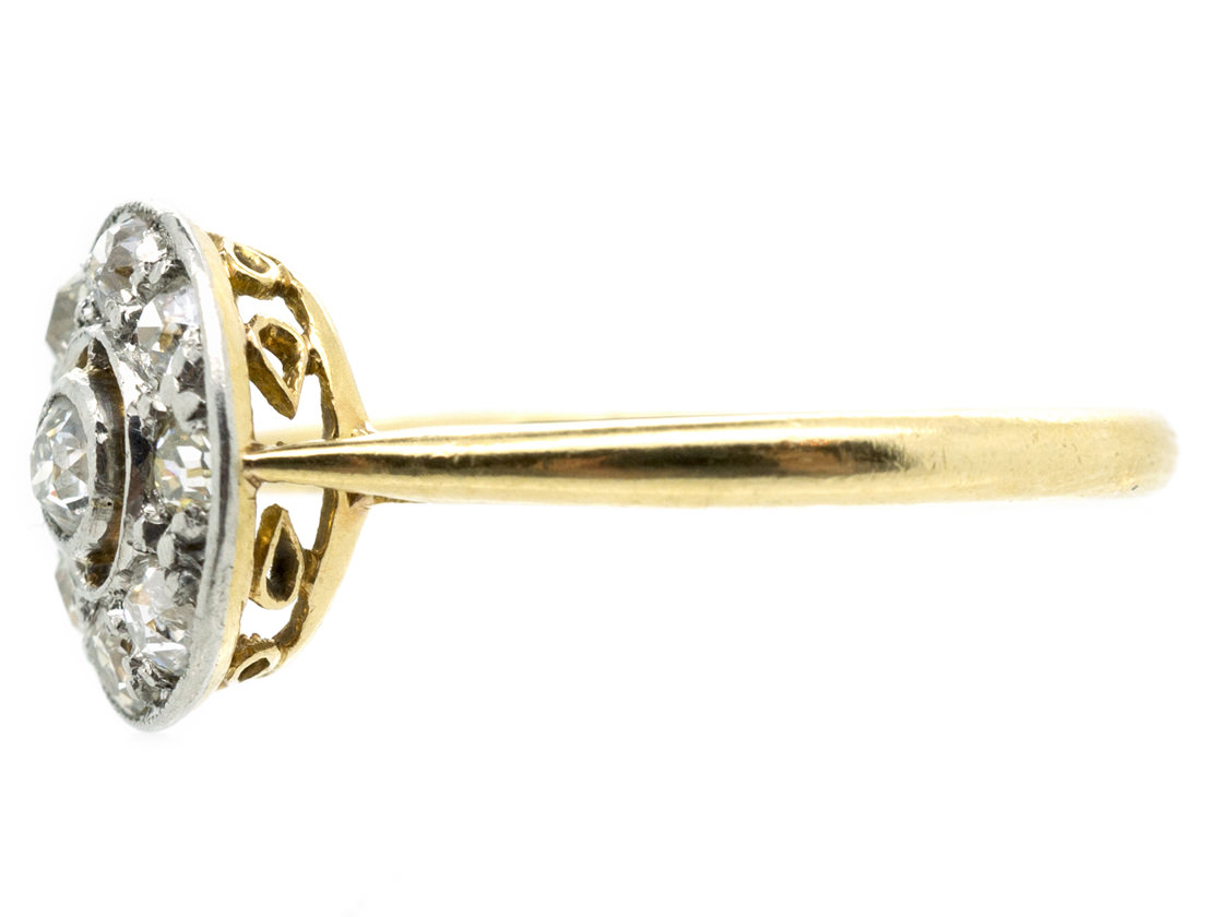 Art Deco Diamond Set Target Ring - The Antique Jewellery Company