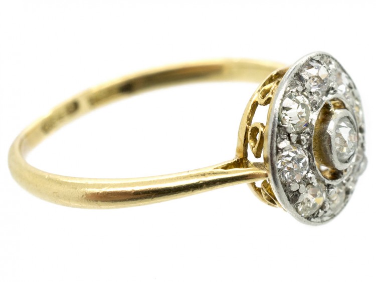 Art Deco Diamond Set Target Ring