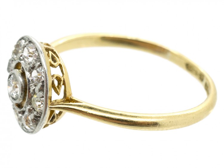 Art Deco Diamond Set Target Ring