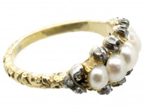 Regency Natural Pearl & Diamond Ring