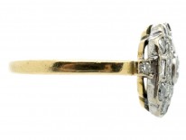 Art Deco 18ct Gold & Diamond Hexagonal Ring