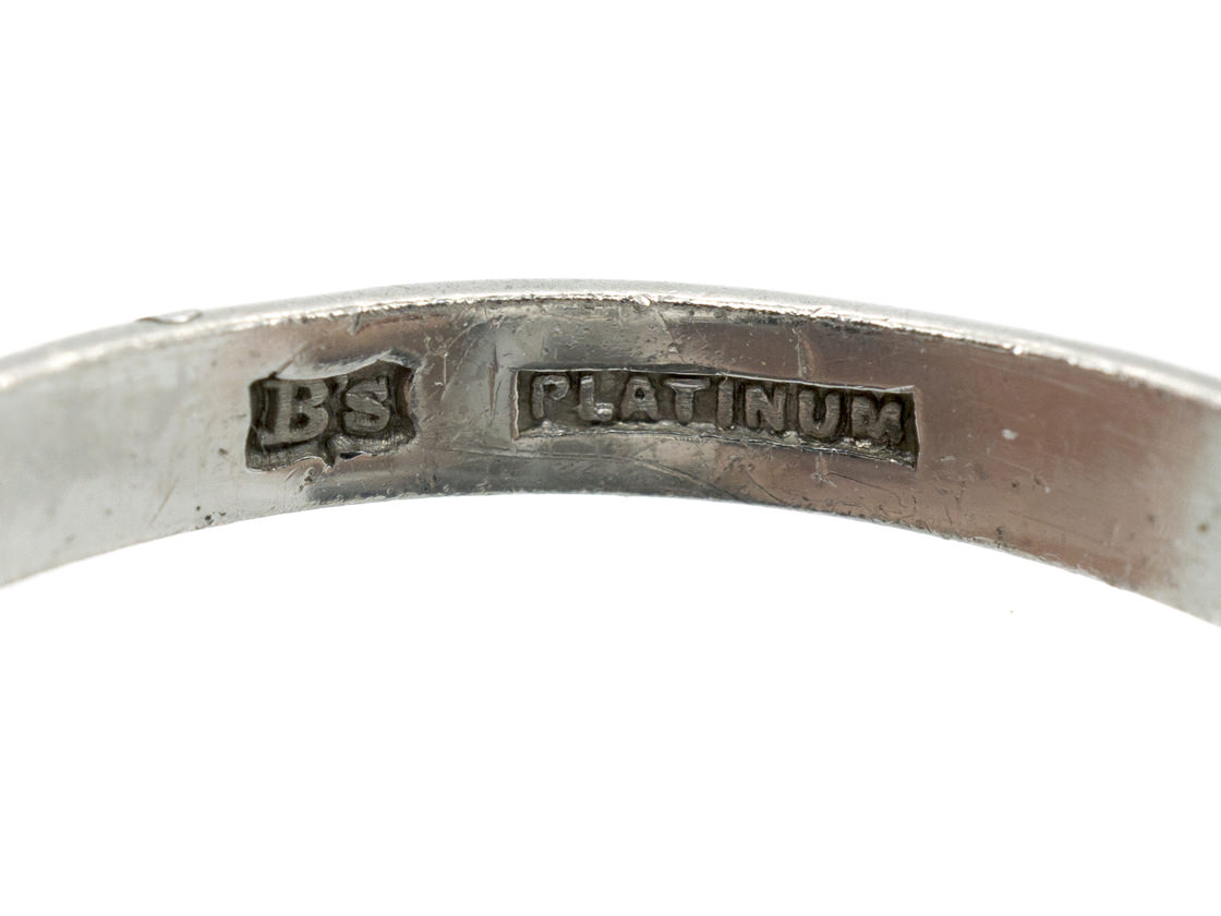 Platinum & Diamond Rectangular Ring (230G) | The Antique Jewellery Company