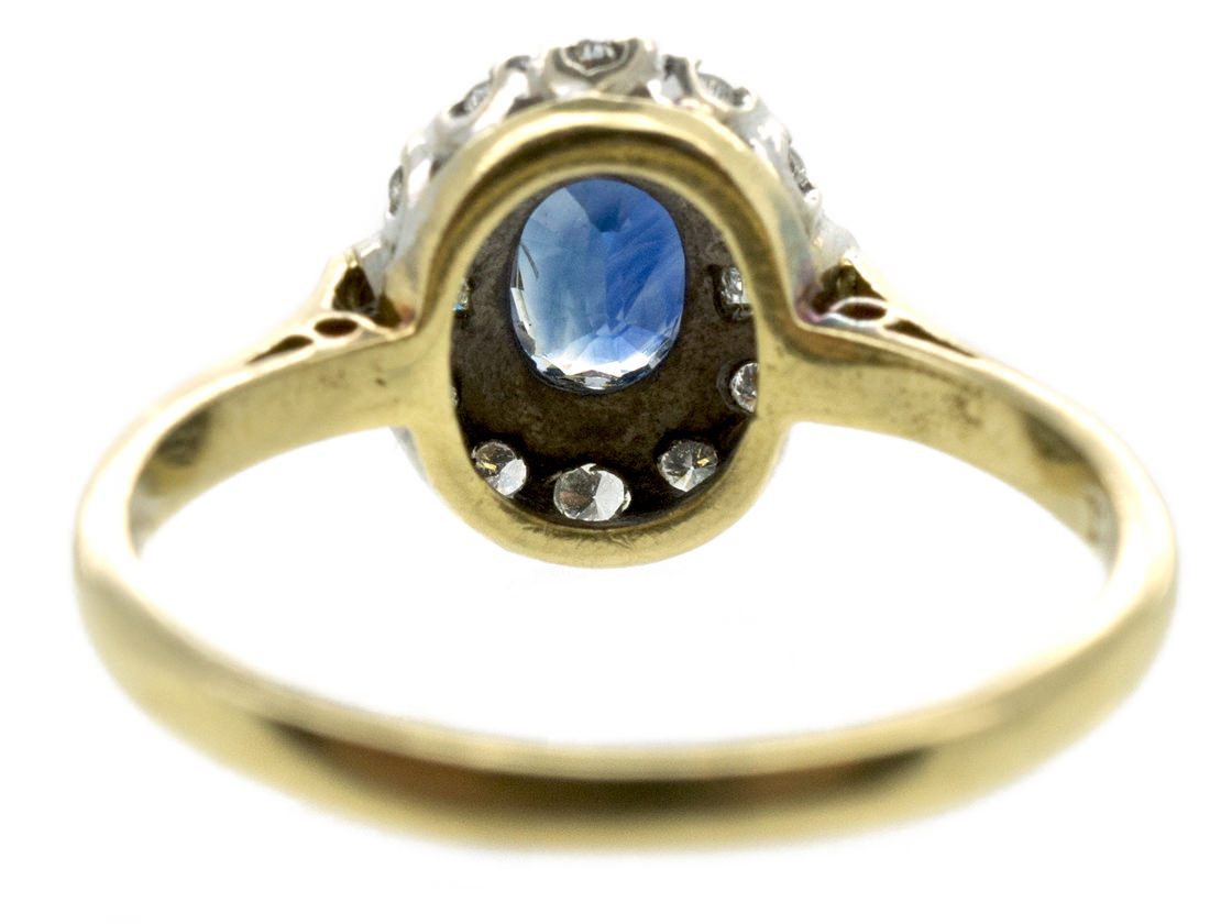 Sapphire & Baguette & Round Diamond Ring (213G) | The Antique Jewellery ...