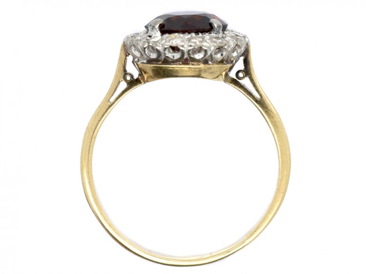 Edwardian Garnet & Diamond Cluster Ring
