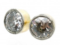 Diamond Platinum & 18ct Gold Millegraine Set Solitaire Earrings
