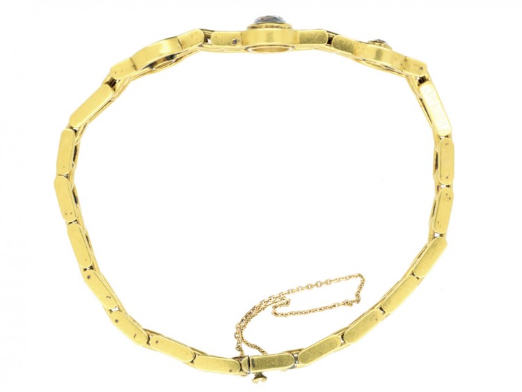 Ceylon Sapphire & Diamond 18ct Gold Bracelet
