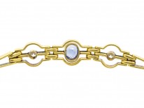Ceylon Sapphire & Diamond 18ct Gold Bracelet