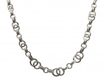 Silver Ring & Bar Chain Necklace