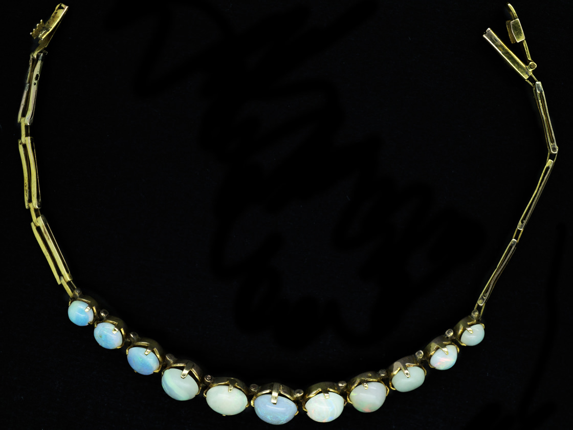 Edwardian 9ct Gold & Opal Bracelet (384F) | The Antique Jewellery Company