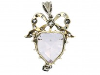 Edwardian Diamond & Kunzite Heart Shaped Pendant