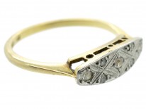 18ct & Platinum Art Deco Criss Cross Diamond Ring
