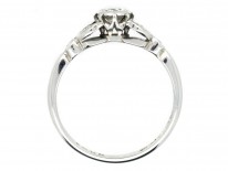 Solitaire Diamond Ring With Leaf Shoulders