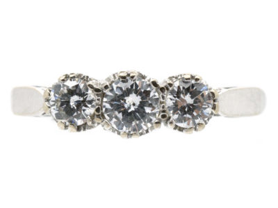 18ct White Gold Diamond Three Stone Ring