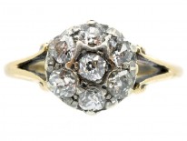 Edwardian 18ct Gold Old Mine Cut Diamond Cluster Ring