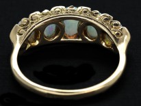 Victorian 18ct Gold Opal & Diamond Five Stone Carved Hoop Ring