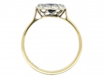 Edwardian 18ct Gold Sapphire & Diamond Cluster Ring