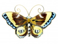 Silver & Enamel Butterfly Brooch by David Andersen
