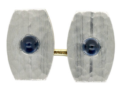 Art Deco 18ct Gold & Platinum Cabochon Sapphire Cufflinks