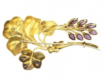 Early Victorian 18ct Two Colour Gold Botanical Brooch