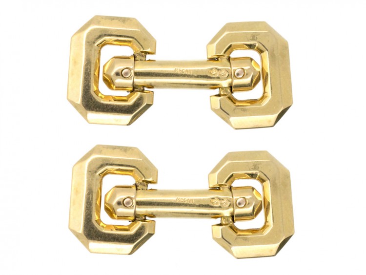 French 18ct Gold Hinged Cufflinks