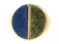 18ct Gold & Lapis Half Moon Ring