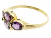 Victorian 15ct Gold Almandine Garnet & Rose Diamond Ring