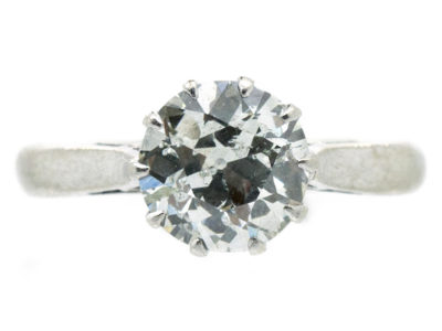 18ct White Gold & Platinum One Carat Diamond Solitaire Ring
